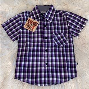Purple Plaid Knuckleheads Button Up Shirt